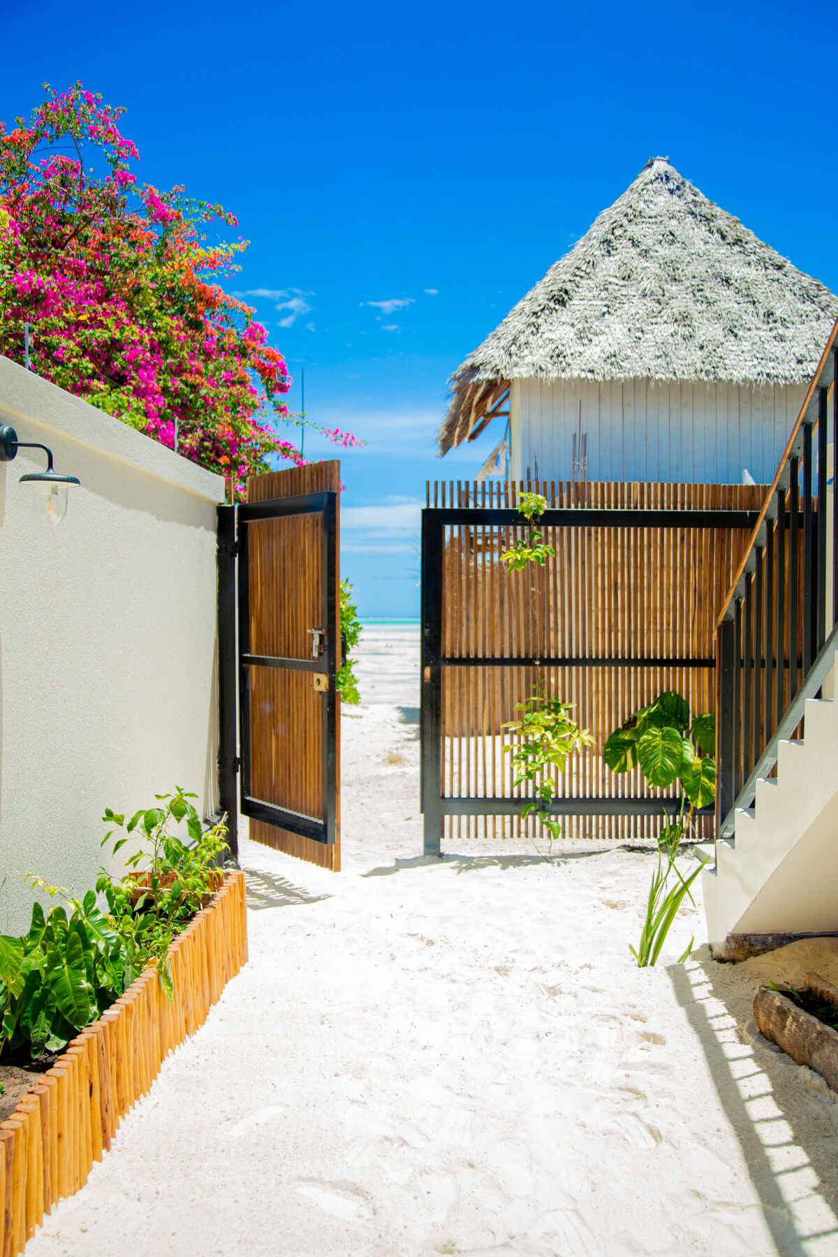 Private garden with bougainvillea